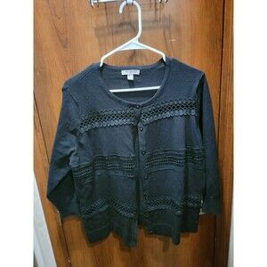 Roz & Ali Black Cardigan Sz XL